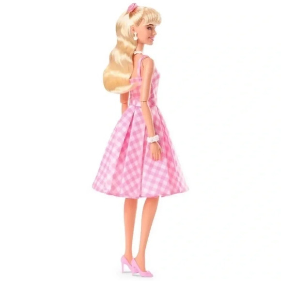 NWB Barbie The Movie Collectible Doll, Margot Robbie in Pink Gingham Dress - Picture 9 of 9